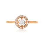 Bague or 375 rose cercle ajouré diamants - vue 3