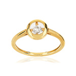 Bague or 375 diamant - vue 1