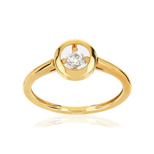 Bague or 375 diamant
