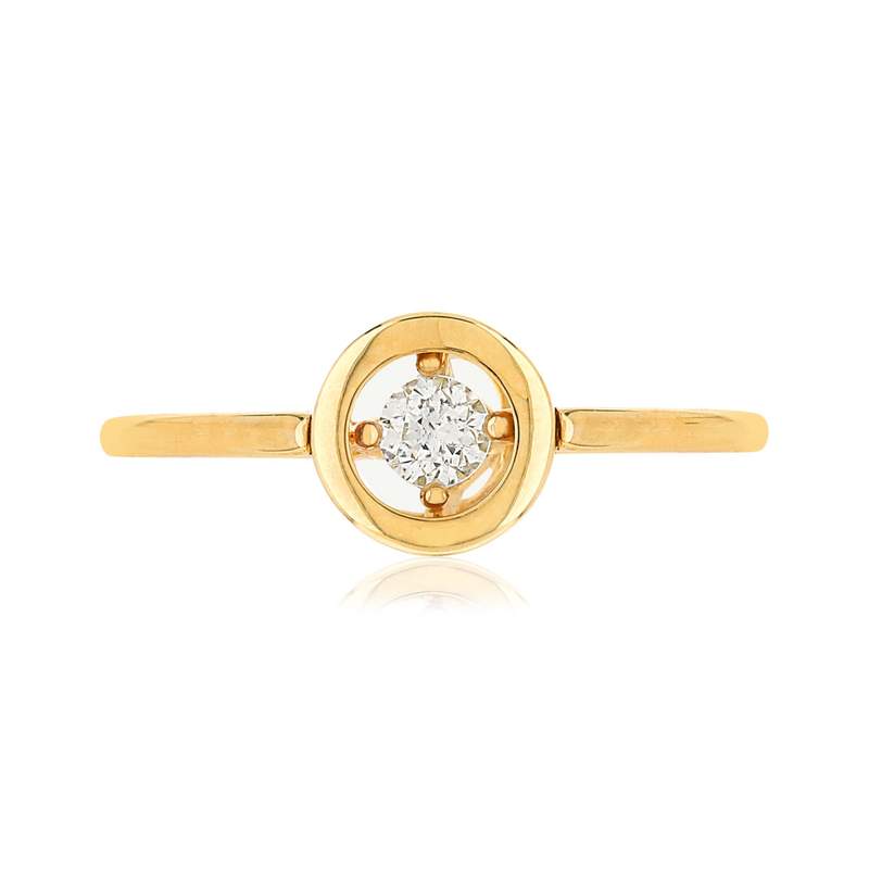 Bague or 375 diamant - vue 3