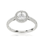 Bague or blanc 375 diamants - vue 1
