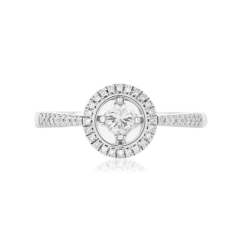 Bague or blanc 375 diamants - vue 3