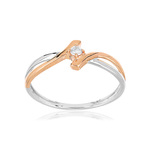 Bague or 375 2 tons diamant - vue 1