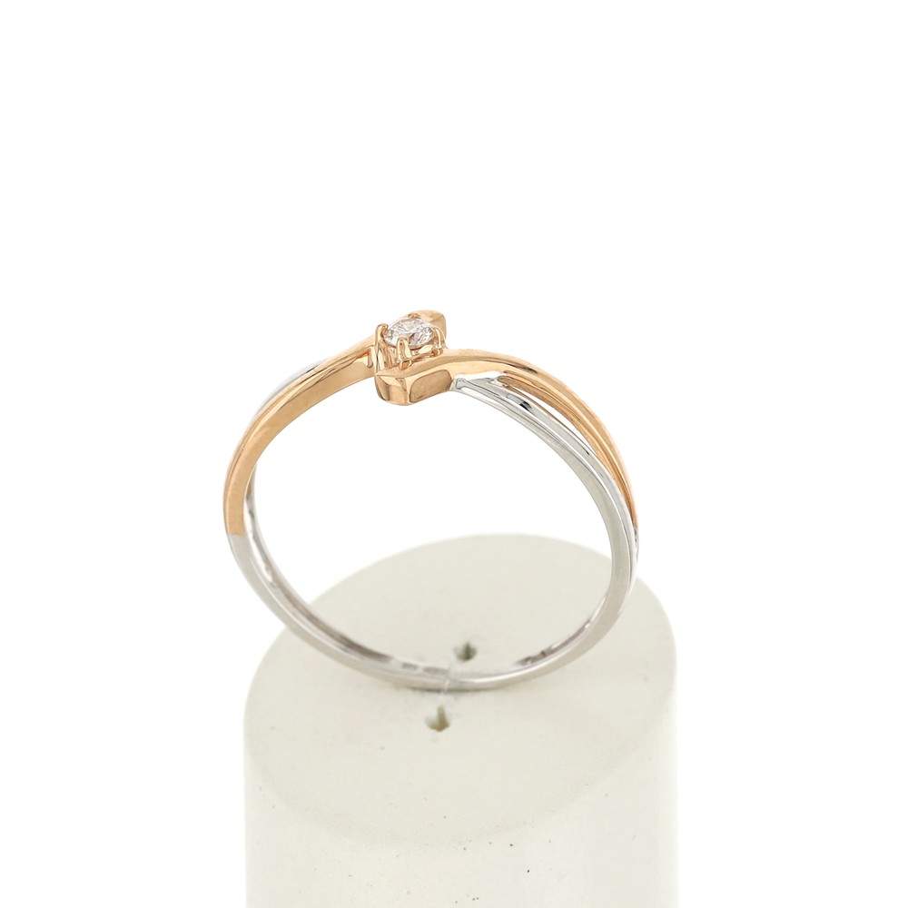 Bague or 375 2 tons diamant - vue 2