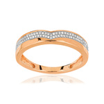 Bague or 375 2 tons diamants - vue 1