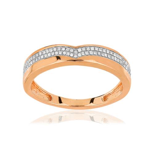 Bague or 375 2 tons diamants