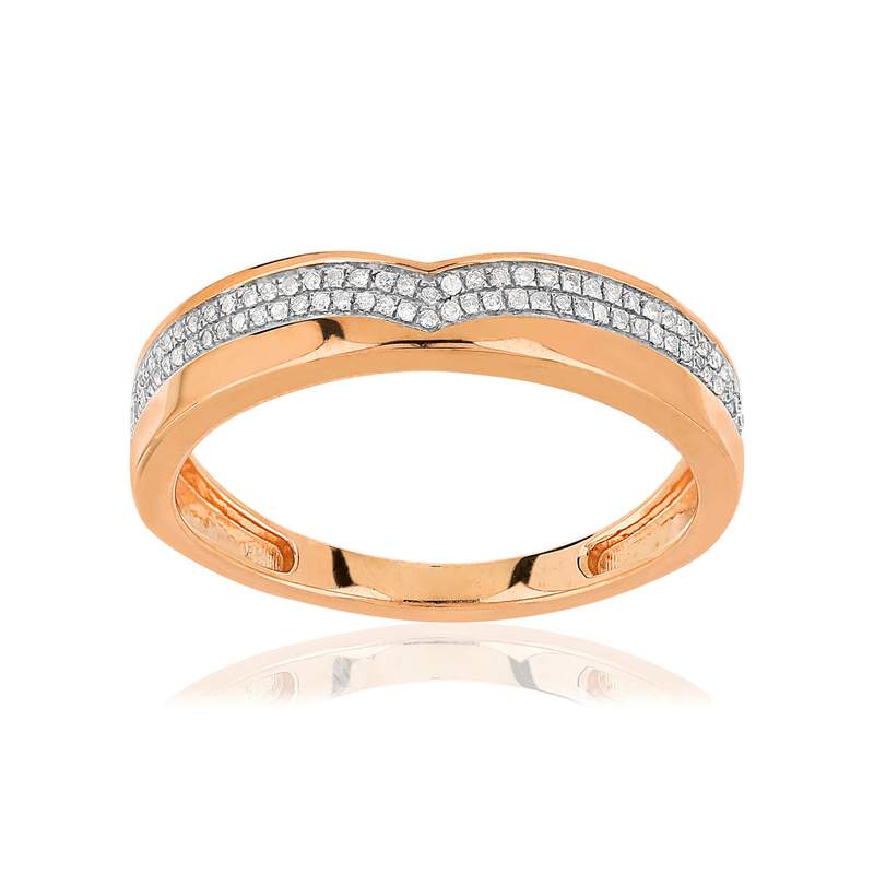 Bague or 375 2 tons diamants - vue 1