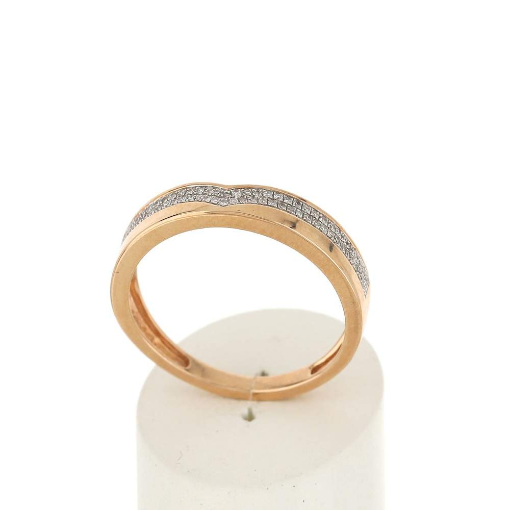 Bague or 375 2 tons diamants - vue 2