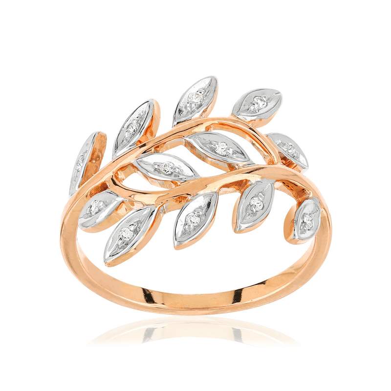 Bague or 375 2 tons diamants - vue 1