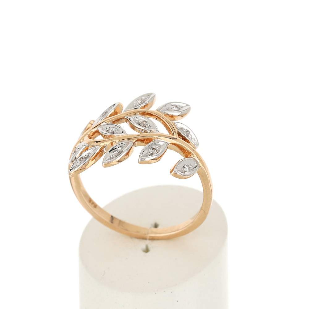 Bague or 375 2 tons diamants - vue 2