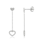 Boucles d'oreilles or blanc 375 diamants - vue 1