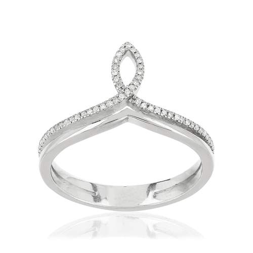 Bague or blanc 375 diamants