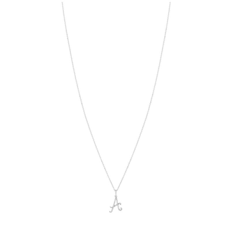 Collier or blanc 375 diamants 45 cm - vue 1