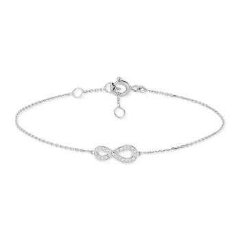 Armband van 375 witgoud met oneindig veel diamanten, 19 cm