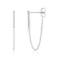 Boucles d'oreilles or blanc 375 diamant