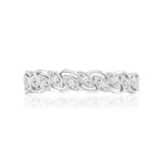 Bague or 375 blanc diamants - vue 3