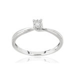 Bague or blanc 375 diamant - vue 1