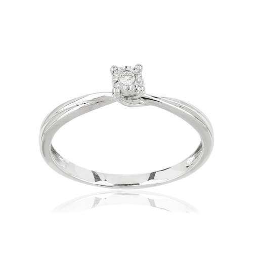 Bague or blanc 375 diamant