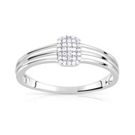 Bague or 375 blanc diamant