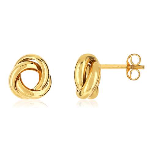 Boucles d'oreilles or jaune 375 entrelacées