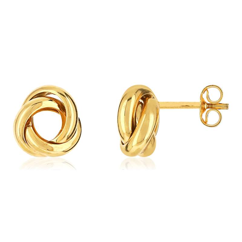 Boucles d'oreilles or jaune 375 entrelacées - vue 1