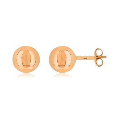 Boucles d'oreilles or 375 rose boules - vue 1