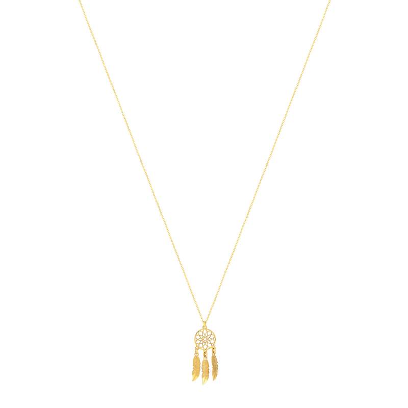 Collier or jaune 375 attrape-rêve 45 cm - vue 1