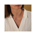 Collier or jaune 375 attrape-rêve 45 cm - vue porté 1