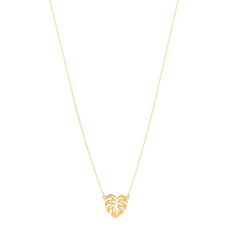 Collier or jaune 375 feuille tropicale 45 cm - vue 1