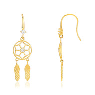 Boucles d'oreilles or jaune 375 zirconia