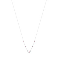 Collier or blanc 375 rubis diamant