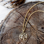 Pendentif or 375 jaune arbre de vie perles de culture de Chine et diamants - vue D3