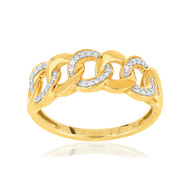 Bague or jaune 375 2 tons diamant