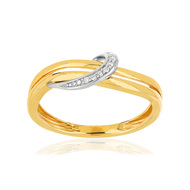 Bague or 375 2 tons diamants