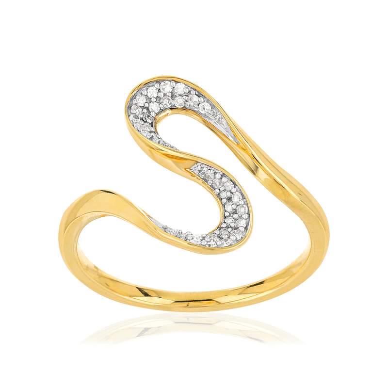Bague or 375 2 tons diamant - vue 1