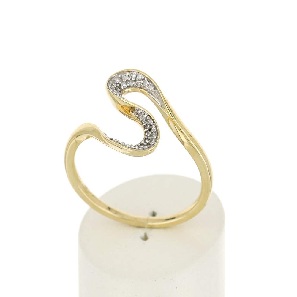 Bague or 375 2 tons diamant - vue 2