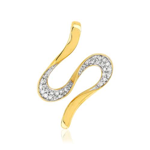 Pendentif or 375 2 tons diamant