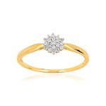Bague or 375 2 tons fleur diamants - vue 1