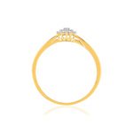 Bague or 375 2 tons fleur diamants - vue 2