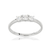 Bague or blanc 375 zirconia - vue V1