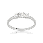 Bague or blanc 375 zirconia - vue 1
