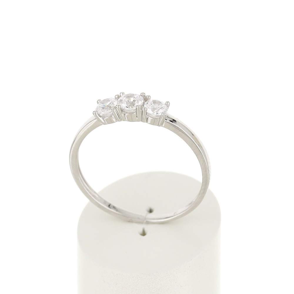 Bague or blanc 375 zirconia - vue 2