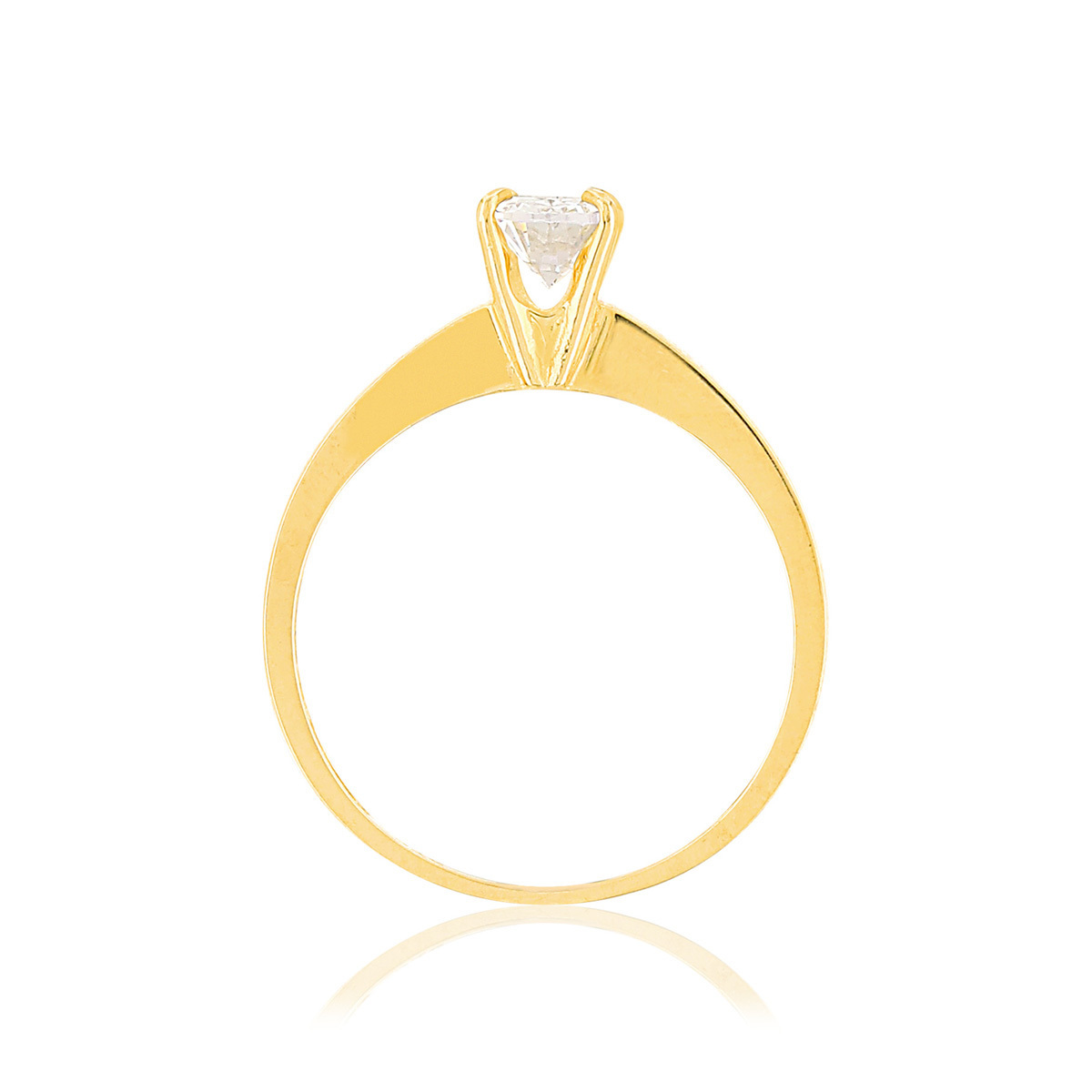 Bague or jaune 375 zirconia - vue V2