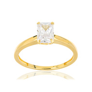 Bague or jaune 375 zirconia