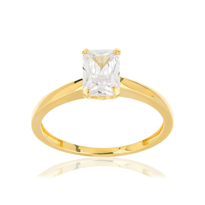 Bague or jaune 375 zirconia - vue V1