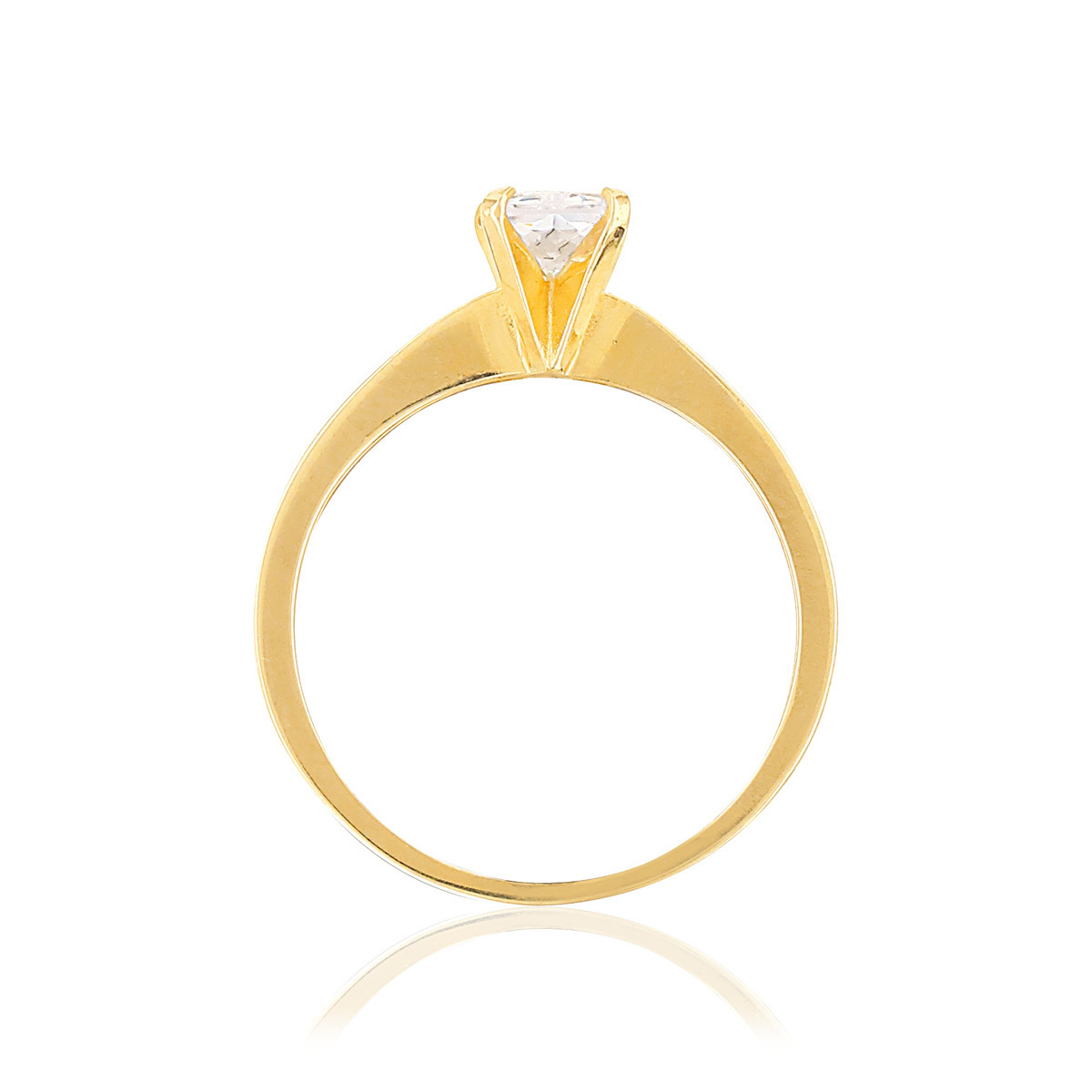 Bague or jaune 375 zirconia - vue V2
