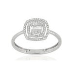Bague or blanc 375 diamants - vue 1
