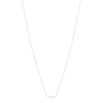 375 white gold necklace with zirconias, 41.5 cm