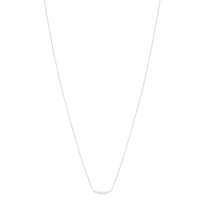 Collier or blanc 375 zirconias 41.5 cm