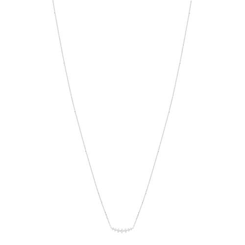 Collier or blanc 375 zirconias 41.5 cm